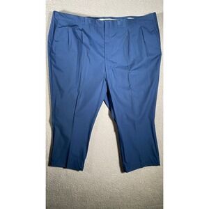 King Size Mens Blue Pleated Dress Pants 44 Waist Gentlemen Britches Made in USA